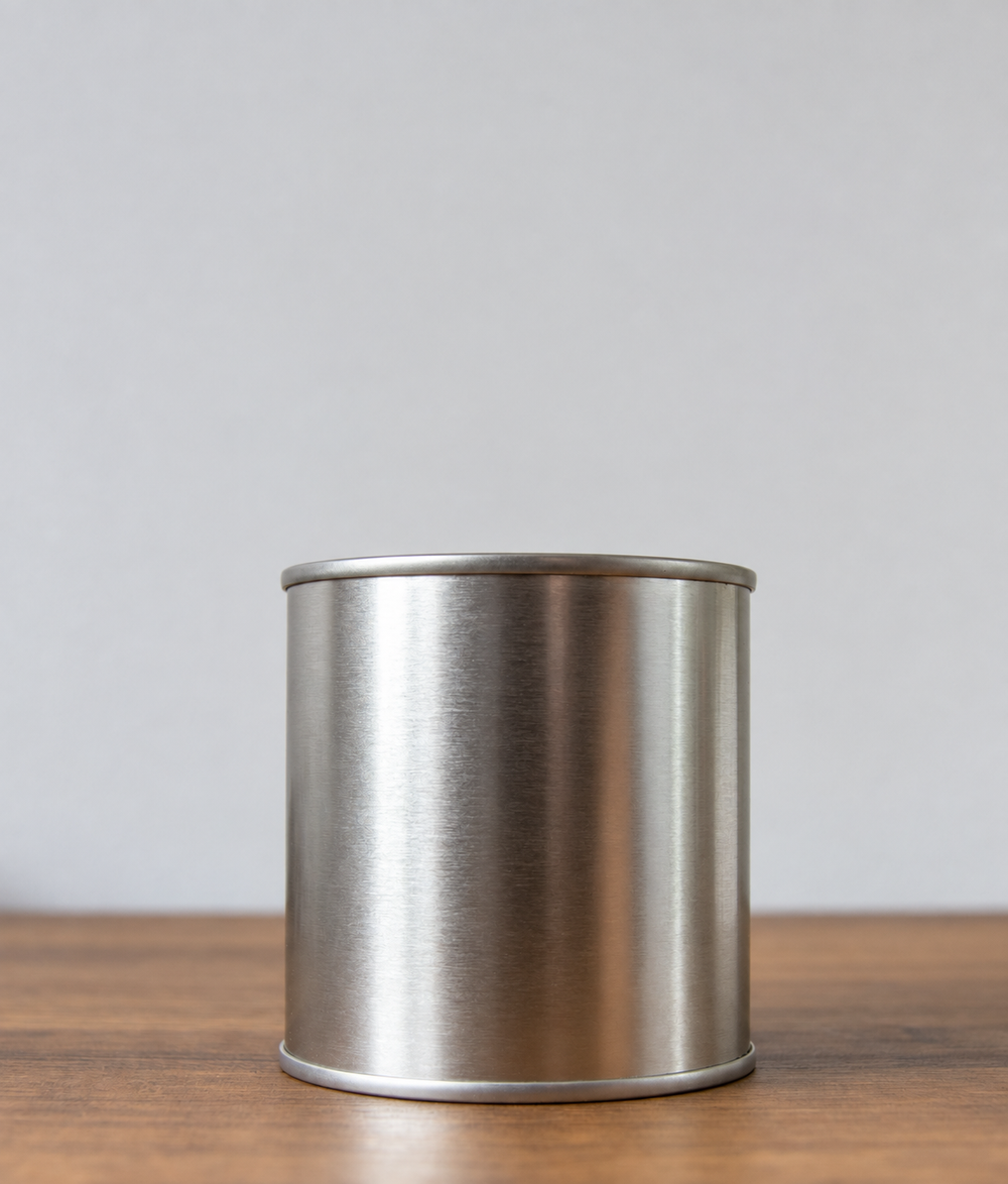 100g white label mini paint candle tin 