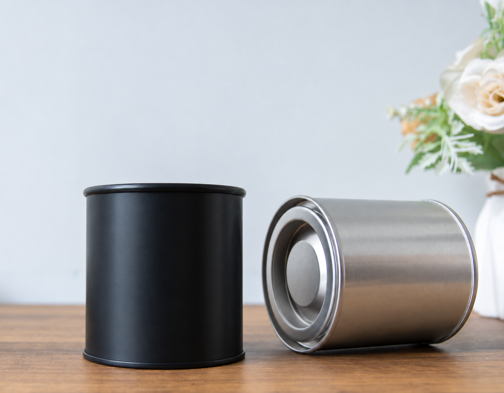 100g white label mini paint candle tin duo