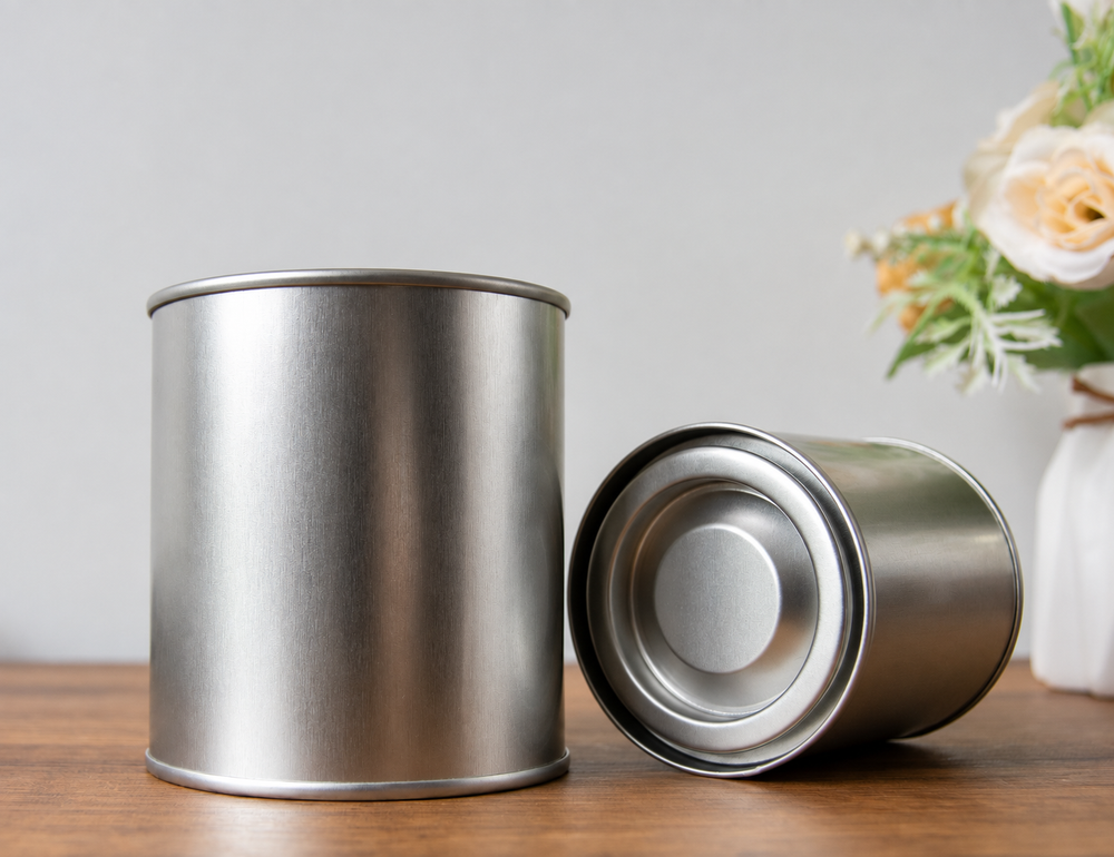 180g white label paint candle tin 