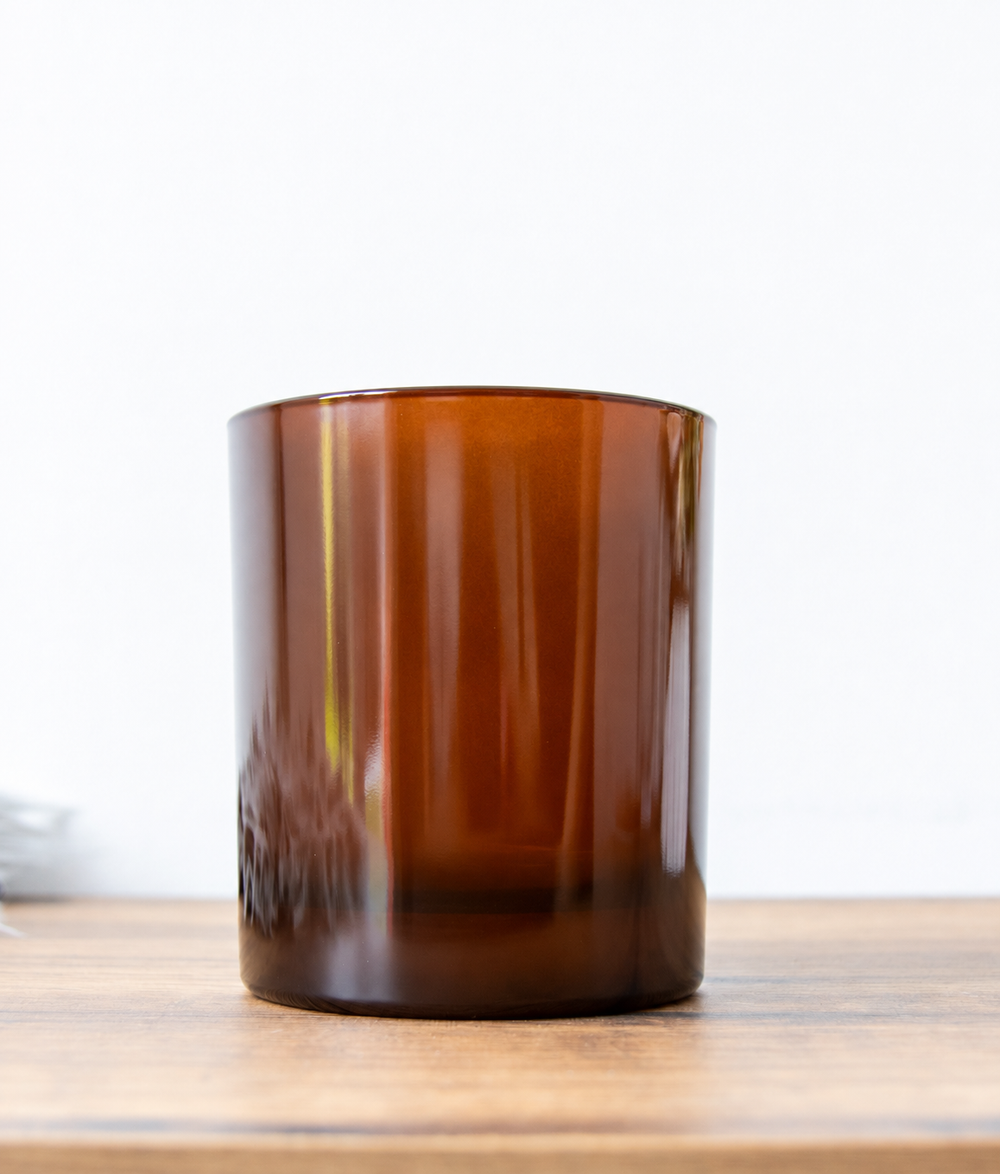 30cl white label candle jar in Amber