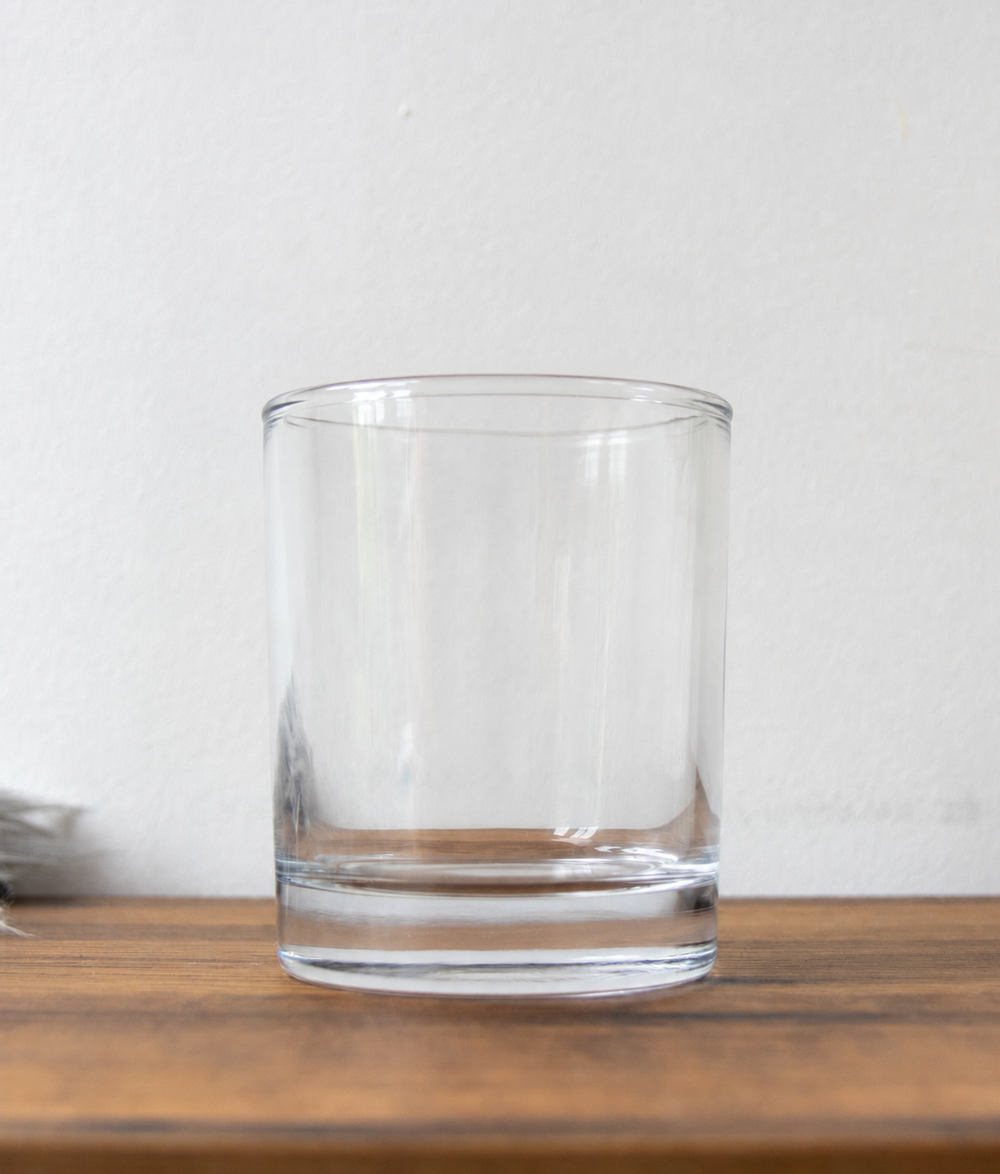 30cl white label candle jar in Clear