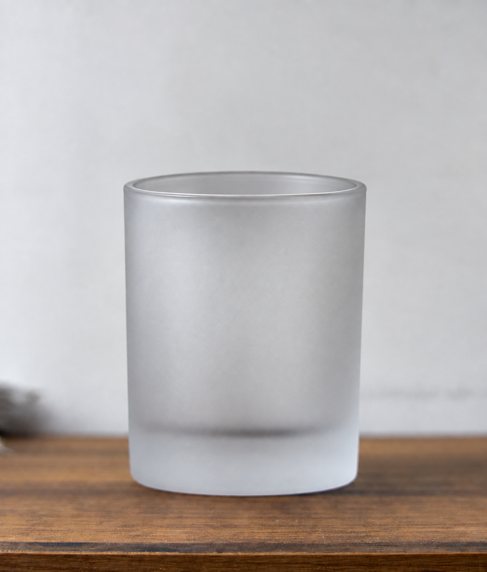 30cl white label candle jar in Frosted White