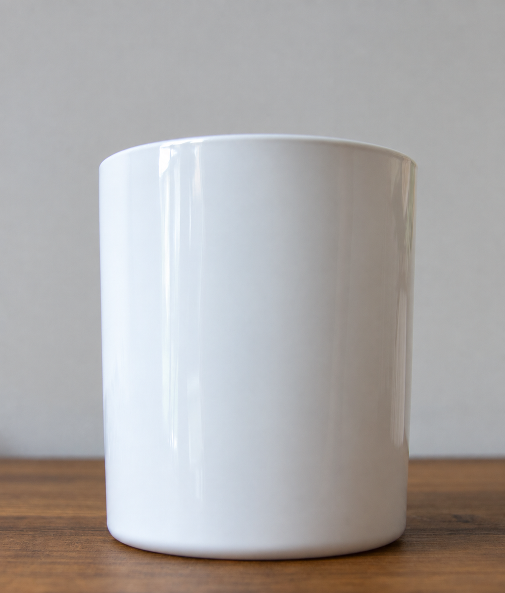 30cl white label candle jar in Gloss White