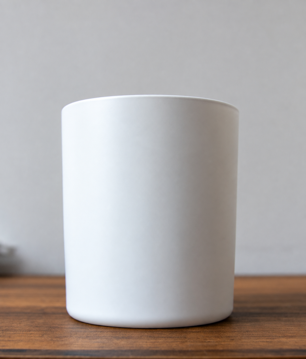 30cl white label candle jar in Matte White