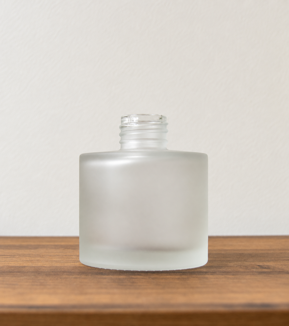 Reed diffuser bottle without cap in frosted glass